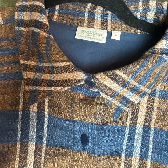 Gorgeous Spartina 449 Tillie Midi Shirt Dress in Kalalanta Plaid Navy - Picture 6 of 8